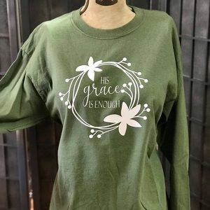 Gilden heavy cotton olive green Christian T